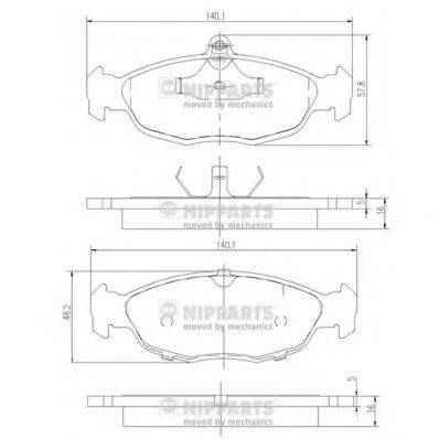 NIPPARTS J3600901 Комплект гальмівних колодок, дискове гальмо