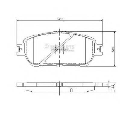 NIPPARTS J3602121 Комплект гальмівних колодок, дискове гальмо