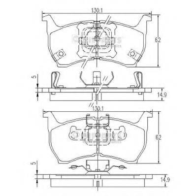 NIPPARTS J3603001 Комплект гальмівних колодок, дискове гальмо