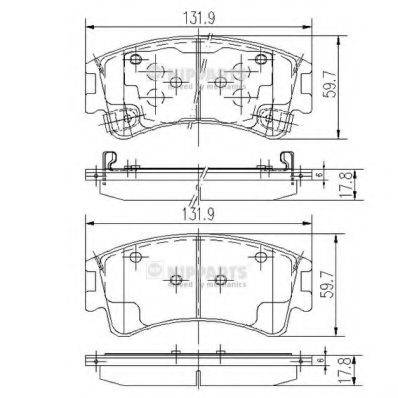 NIPPARTS J3603056 Комплект гальмівних колодок, дискове гальмо