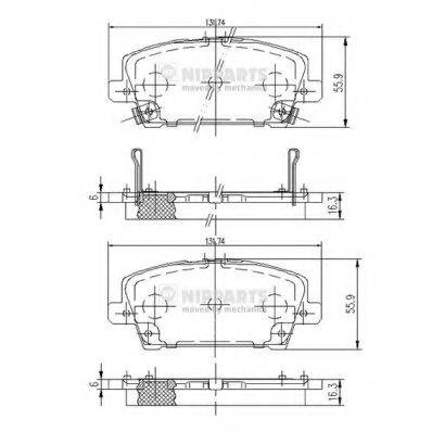 NIPPARTS J3604065 Комплект гальмівних колодок, дискове гальмо