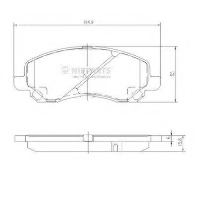 NIPPARTS J3605046 Комплект гальмівних колодок, дискове гальмо