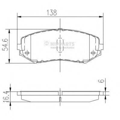 NIPPARTS J3608029 Комплект гальмівних колодок, дискове гальмо