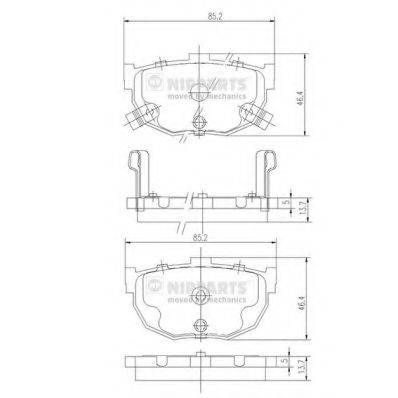 NIPPARTS J3610505 Комплект гальмівних колодок, дискове гальмо