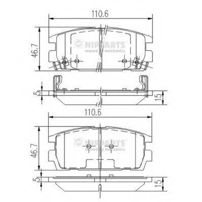 NIPPARTS J3610511 Комплект гальмівних колодок, дискове гальмо