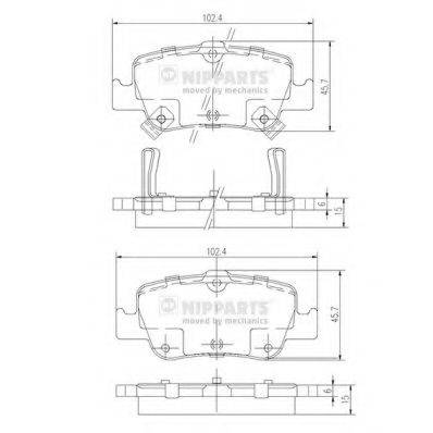 NIPPARTS J3612033 Комплект гальмівних колодок, дискове гальмо