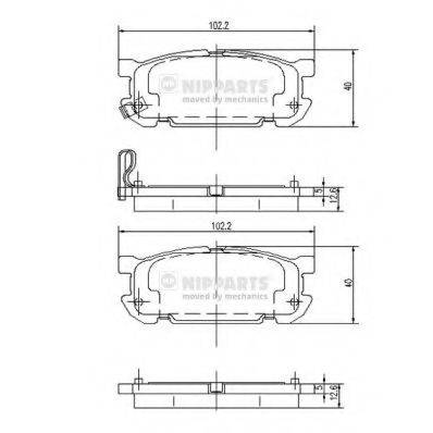 NIPPARTS J3613020 Комплект гальмівних колодок, дискове гальмо