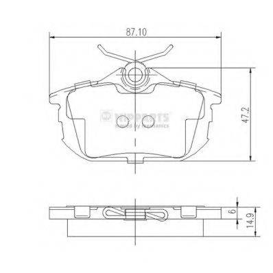 NIPPARTS J3615012 Комплект гальмівних колодок, дискове гальмо