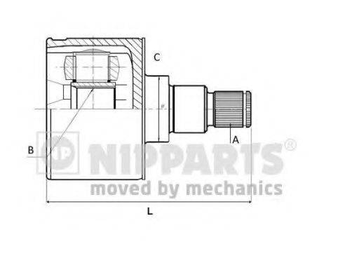 NIPPARTS N2833008 Шарнірний комплект, приводний вал