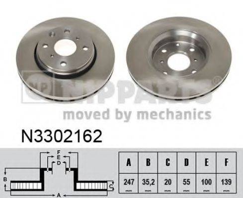 NIPPARTS N3302162 гальмівний диск