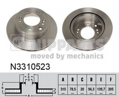 NIPPARTS N3310523 гальмівний диск