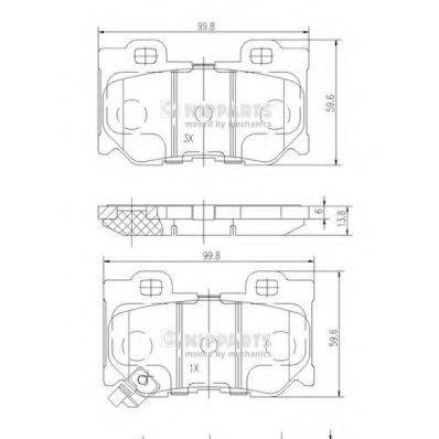 NIPPARTS N3611053 Комплект гальмівних колодок, дискове гальмо