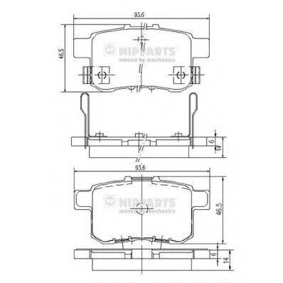 NIPPARTS N3614020 Комплект гальмівних колодок, дискове гальмо