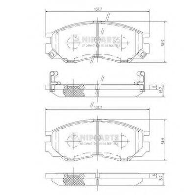 NIPPARTS J3605035 Комплект гальмівних колодок, дискове гальмо