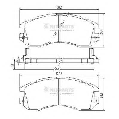 NIPPARTS J3607005 Комплект гальмівних колодок, дискове гальмо