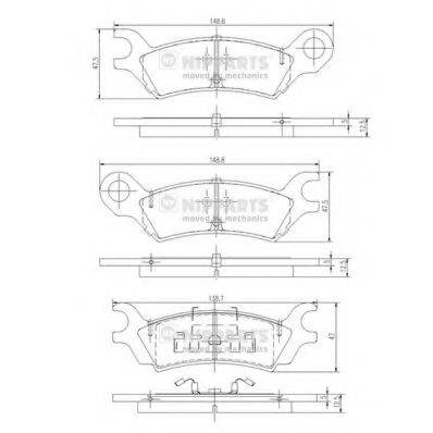 NIPPARTS J3613000 Комплект гальмівних колодок, дискове гальмо