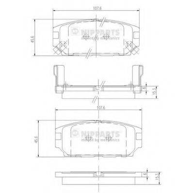 NIPPARTS J3615007 Комплект гальмівних колодок, дискове гальмо