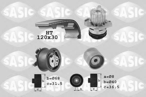 SASIC 3906080 Водяний насос + комплект зубчастого ременя