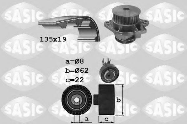 SASIC 3906088 Водяний насос + комплект зубчастого ременя