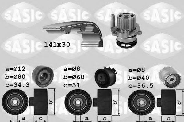 SASIC 3906067 Водяний насос + комплект зубчастого ременя