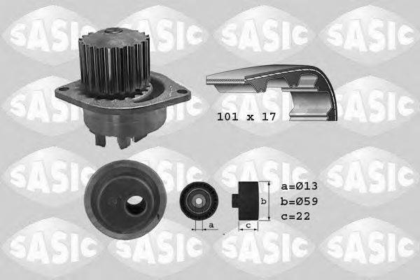 SASIC 3900019 Водяний насос + комплект зубчастого ременя