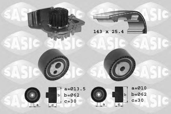 SASIC 3900026 Водяний насос + комплект зубчастого ременя