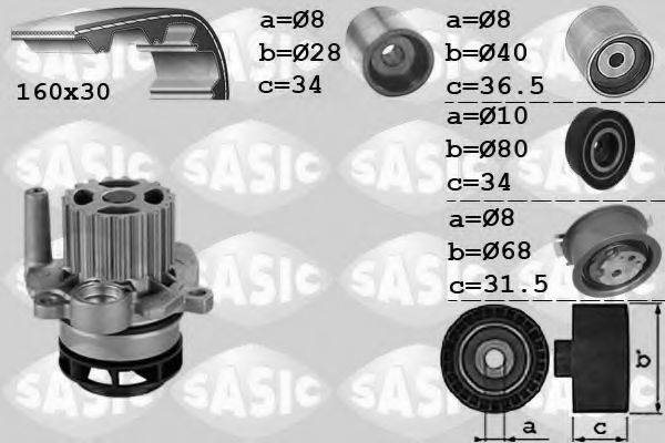 SASIC 3906081 Водяний насос + комплект зубчастого ременя