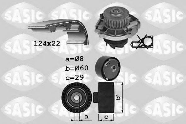 SASIC 3906038 Водяний насос + комплект зубчастого ременя