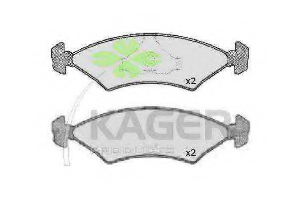 KAGER 350115 Комплект гальмівних колодок, дискове гальмо