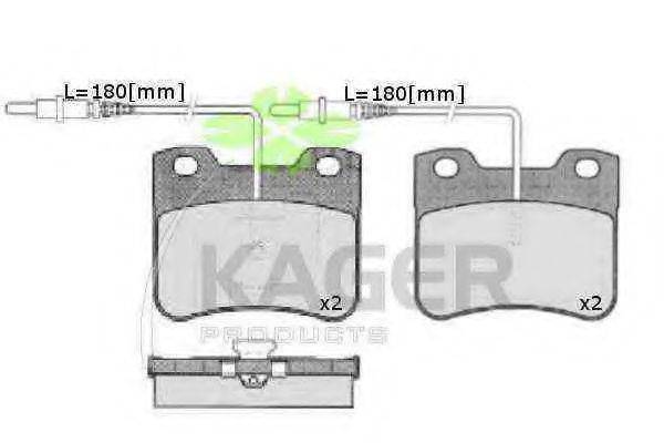 KAGER 350170 Комплект гальмівних колодок, дискове гальмо