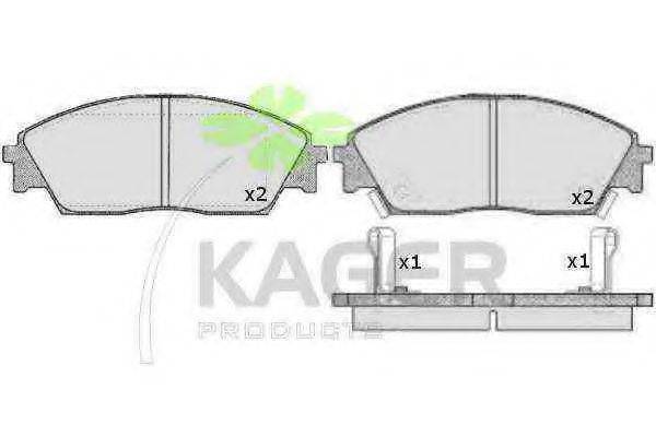 KAGER 350300 Комплект гальмівних колодок, дискове гальмо