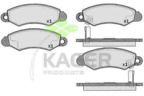 KAGER 350479 Комплект гальмівних колодок, дискове гальмо