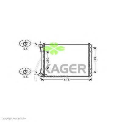 KAGER 310041 Радіатор, охолодження двигуна