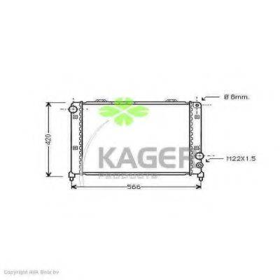 KAGER 310053 Радіатор, охолодження двигуна