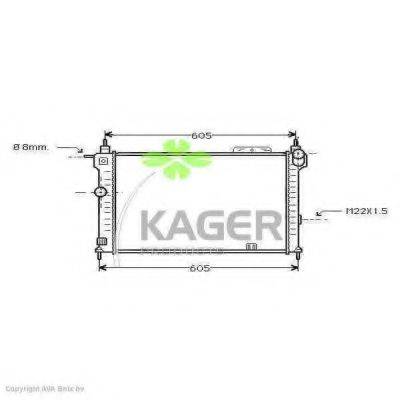 KAGER 310741 Радіатор, охолодження двигуна