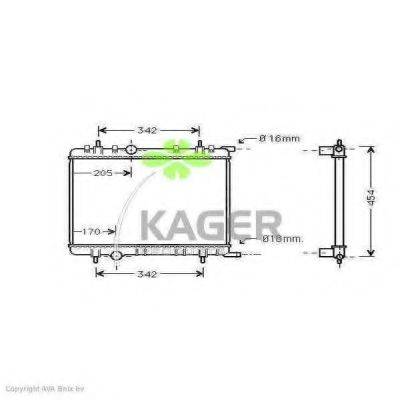 KAGER 310886 Радіатор, охолодження двигуна