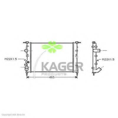 KAGER 310945 Радіатор, охолодження двигуна