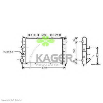 KAGER 310952 Радіатор, охолодження двигуна