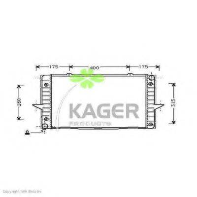 KAGER 311161 Радіатор, охолодження двигуна