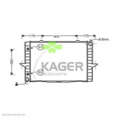 KAGER 311164 Радіатор, охолодження двигуна