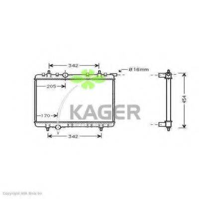 KAGER 311366 Радіатор, охолодження двигуна