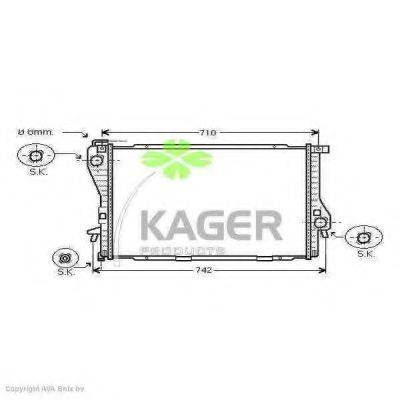 KAGER 311505 Радіатор, охолодження двигуна