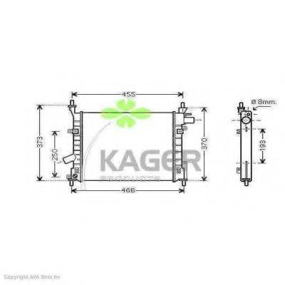 KAGER 313274 Радіатор, охолодження двигуна