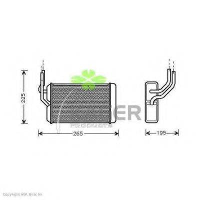 KAGER 320008 Теплообмінник, опалення салону