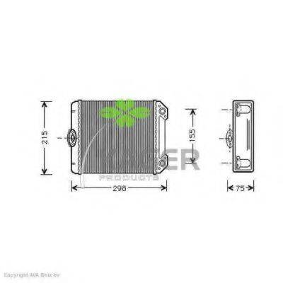 KAGER 320070 Теплообмінник, опалення салону