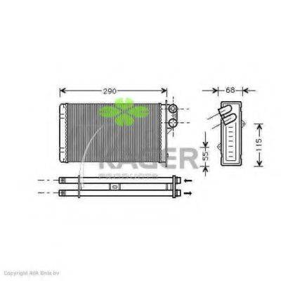 KAGER 320098 Теплообмінник, опалення салону