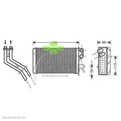 KAGER 320113 Теплообмінник, опалення салону