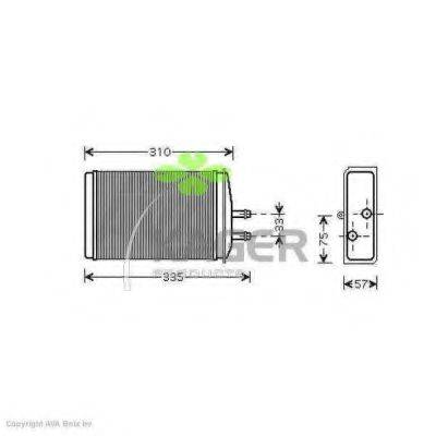 KAGER 320118 Теплообмінник, опалення салону