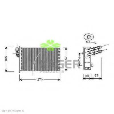 KAGER 320138 Теплообмінник, опалення салону