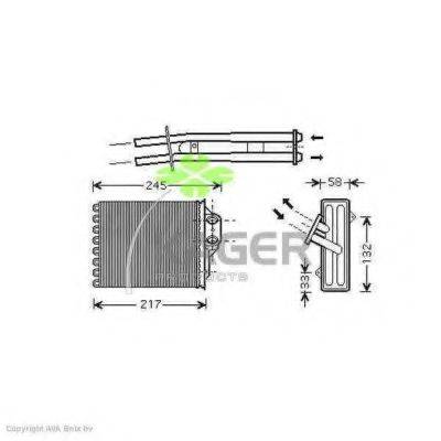 KAGER 320329 Теплообмінник, опалення салону